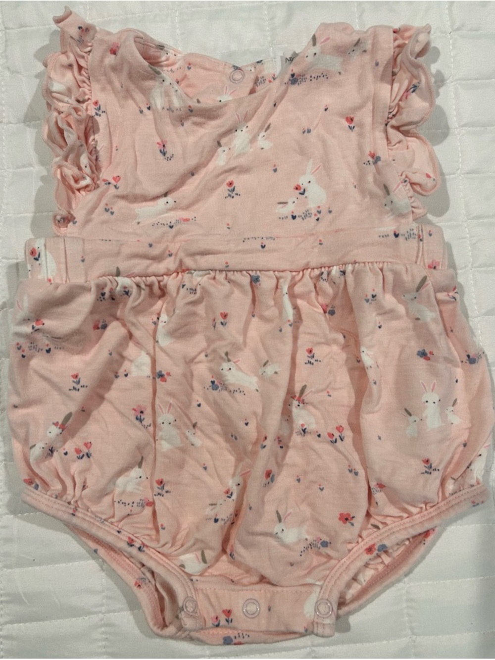 Angel Dear Pink Bunny Floral Romper